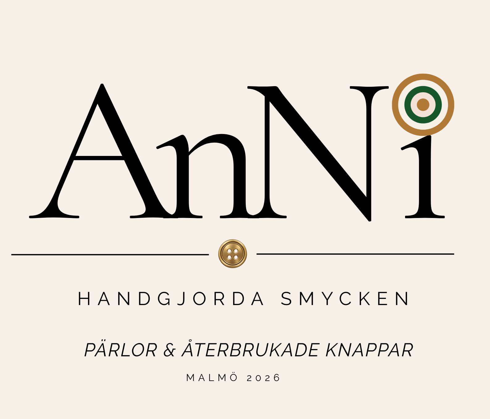 AnNi – handgjorda smycken av pärlor och återbrukade knappar, Malmö